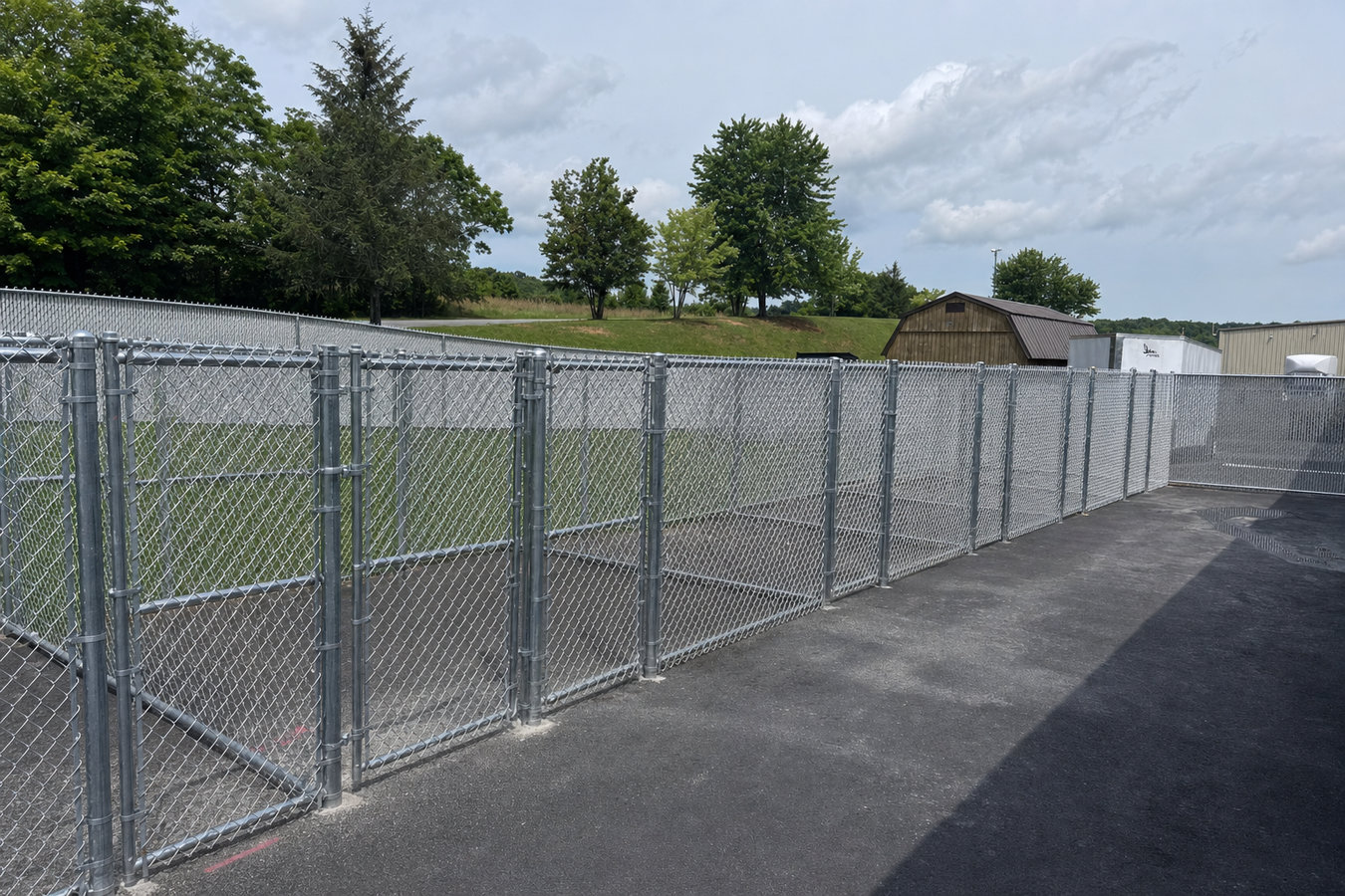 Commercial fence installation